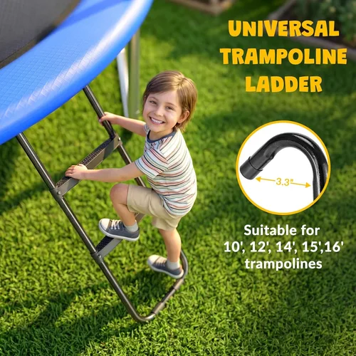 Vista 4 de Kit de diapositivas de escalera de trampolín, accesorios para trampolín incluyen tobogán y escalera