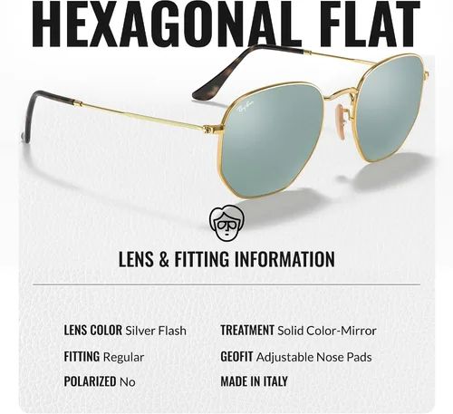 Vista 16 de Ray-Ban RB3548N Lentes planas hexagonales, gafas de sol cuadradas y redondas con kit oficial de gafas