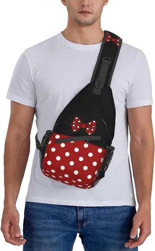 Vista 6 de Azfxpij Bolso bandolera de lunares para mujeres y hombres, mochila de hombro de lunares retro de moda, multiusos, para viajes, senderismo, mochila