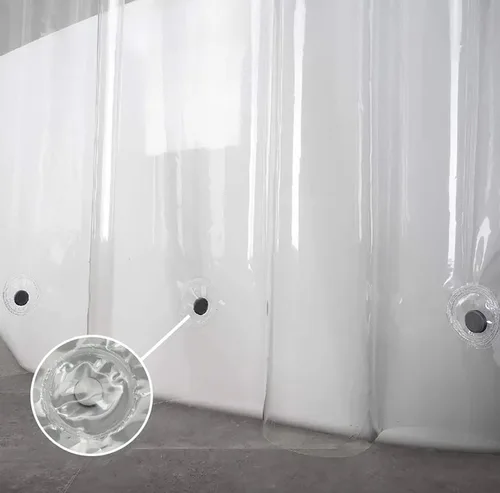 Vista 5 de Home Must Haves Cortina de ducha de PVC impermeable (70 x 72 pulgadas) (transparente)