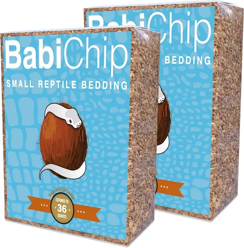 Vista 6 de BabiChip - Sustrato de chips de coco para reptiles, 6 cuartos de galón, ropa de cama suelta de tamaño pequeño para pitones de bola, otras