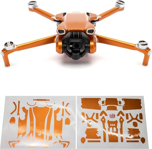 Vista 7 de WRAPGRADE Pegatinas de piel compatibles con DJI Mini 3 Unidad principal (verde militar)