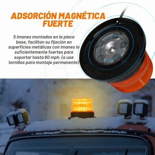 Vista 5 de LINKITOM - 2 luces LED giratorias estroboscópicas