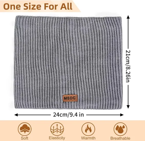 Vista 5 de Polainas de cuello de invierno para hombre, paquete de 3, calentador de cuello para mujer, térmica, gruesa, cálida, forro polar, clima frío, bufanda