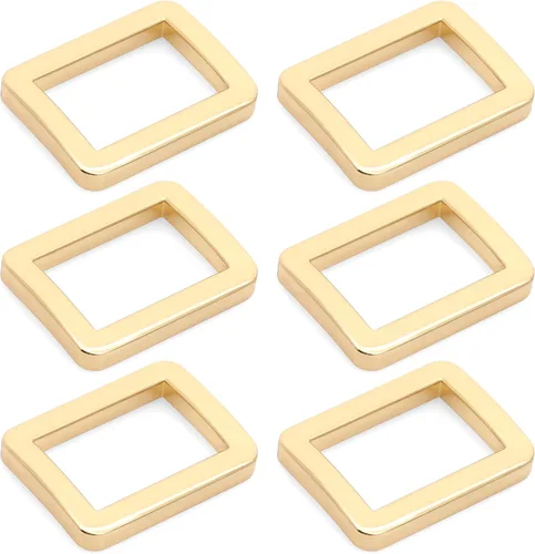 Vista 9 de CRAFTMEMORE Hebilla de anillos rectangulares planos de metal para bolsa, correa de cinturón, acabado de calidad de bucle resistente, paquete de 6