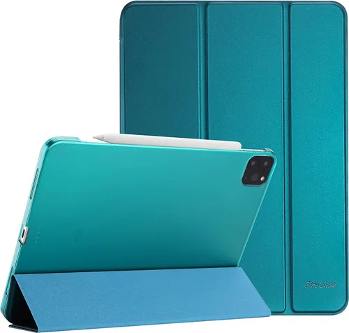 Vista 23 de ProCase Funda inteligente para iPad Pro de 12.9 2022/2021/2020/2018, carcasa rígida con soporte delgado para iPad Pro de 12.9 pulgadas, 6ª Celeste