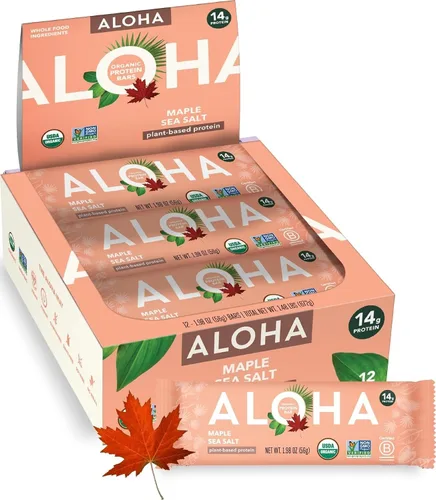 Vista 29 de ALOHA Barras de Proteína Orgánicas a Base de Plantas - Paquete de Variedad de 6 Sabores - 12 Unidades, Barras de 1.9oz - Aperitivos Veganos, Bajo