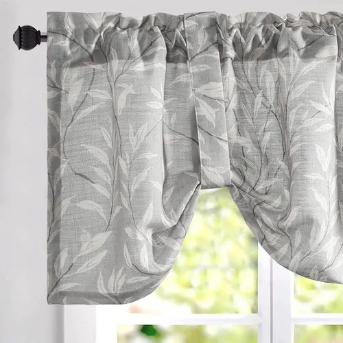 Vista 18 de VOGOL Cenefa floral negra para ventanas, patrón de pájaro, 52 x 18 pulgadas *Pájaro dorado