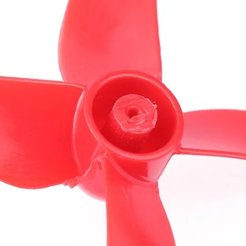 Vista 4 de Hélice de marco de drone DIY para E010 H36 Tiny Whoop Inductrix FPV Kit de marco, cuchillas Mini RC cepillado Quadcopter Drone Parts (Color rojo)