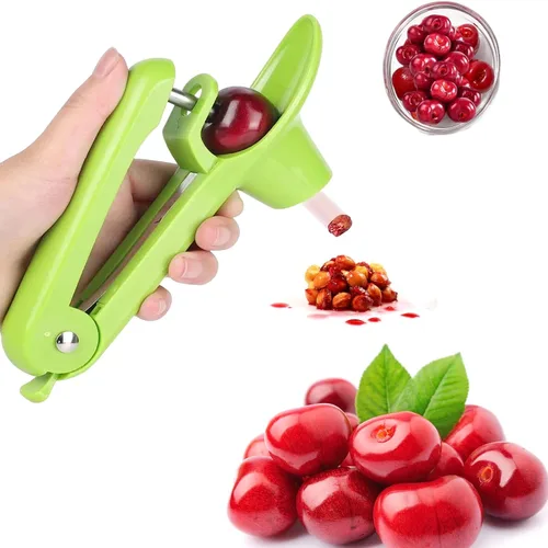 Vista 12 de Herramienta para picar cerezas, herramienta de picadura de acero inoxidable resistente, herramienta portátil de semillas de cerezas con diseño