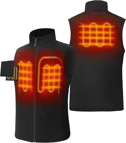 Vista 2 de ORORO Chaleco térmico de forro polar para hombre con batería