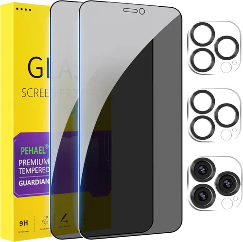 Vista 22 de PEHAEL Paquete de 2 protectores de pantalla de privacidad para iPhone 11 Pro Max/iPhone Xs Max, película de vidrio templado antiespía, dureza 9H