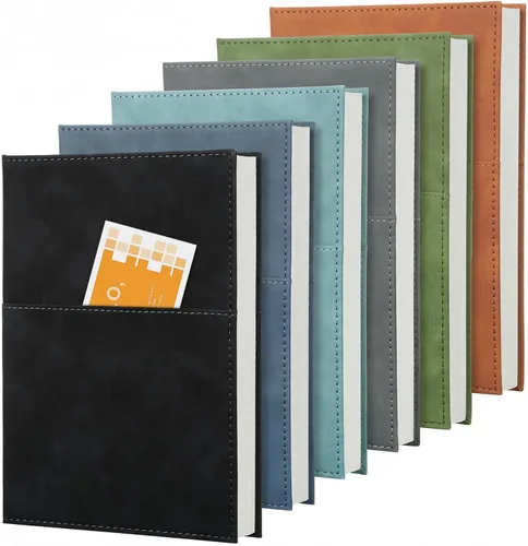 Vista 16 de Comix Cuaderno rayado para mujeres y hombres, cuadernos de diario para oficina, escuela, hogar, 240 páginas, 5.5 x 8.3 pulgadas, rayas Negro