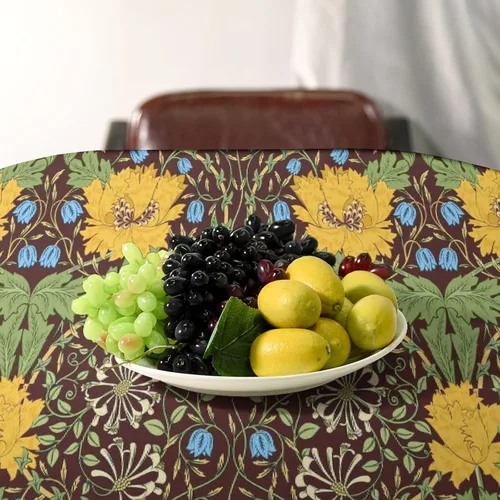 Vista 128 de Mantel Floral Retro de Pájaros, Diseño Original Bohemio William Morris Estampado Cubierta de Mesa para Hogar Picnic Fiesta Comedor Cocina William