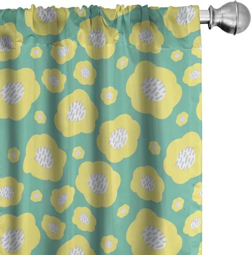 Vista 44 de Lunarable Cortinas para ventana para mascotas, divertidos personajes de gatos, estilo artístico, gatitos juguetones, animales peludos, decoración