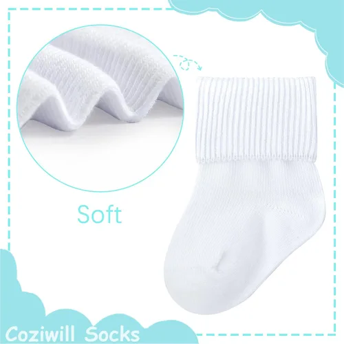Vista 4 de Calcetines de bebé recién nacido sin costuras, calcetines para bautizo, bautizo, bebés, niñas y niños, 0-33-12 meses, paquete de 612