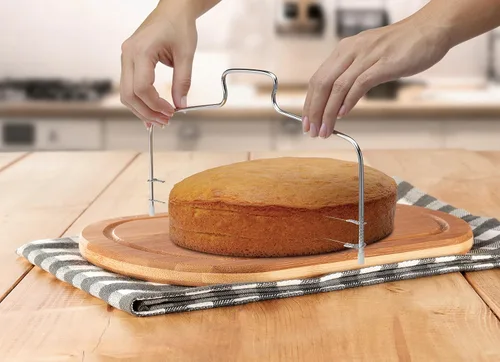 Vista 4 de Mrs. Anderson's Baking Cortador y nivelador de pastel de 2 hilos ajustable, acero inoxidable, plata