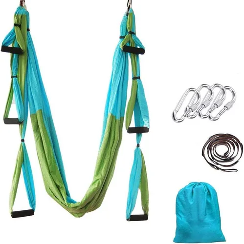 Vista 12 de Juego de Columpio de Yoga Aéreo, Hamaca Ultra Resistente con Extensión de Trapecio, Colgante Antigravedad para Ejercicios de Inversión