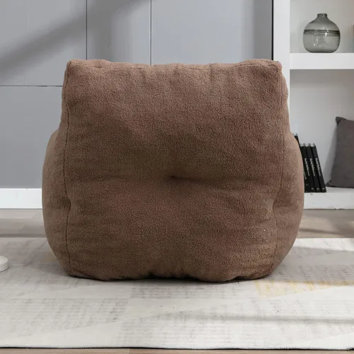Vista 4 de Puf - Silla de sofá individual, mullida, moderna, suave, copetuda, de espuma, sofá perezoso, silla de ocio para sala de estar, dormitorio, balcón