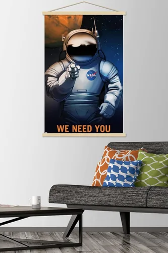 Vista 2 de Trends International NASA - Póster de pared We Need You, 22.37 x 34.00 pulgadas, paquete de impresión premium y colgador de madera de haya