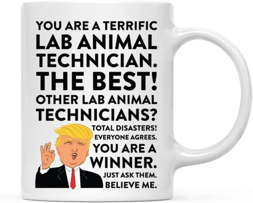 Vista 13 de Andaz Press Round 11 oz taza de té de cerámica para café divertido presidente Donald Trump regalo de Navidad, You are a Terrific Aquatic Biologist