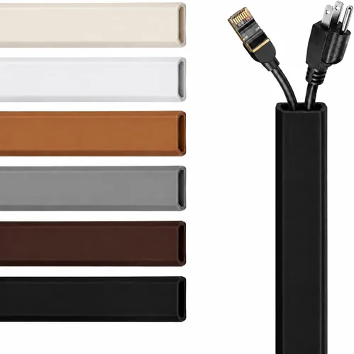 Vista 9 de RUBBER BOND Ocultador de cable de TV, cubierta de cable de pared, autoadhesivo, 6 pies, color blanco