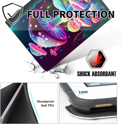 Vista 114 de Funda para tablet Fire 7 (12ª generación, versión 2022), delgada, a prueba de golpes, delgada, de piel sintética, con función de apagado/encendido