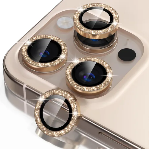 Vista 40 de Misea Compatible con iPhone 16 Pro/iPhone 16 Pro Max, protector de lente de cámara de vidrio templado Ultra-HD, protector de pantalla de anillo Negro