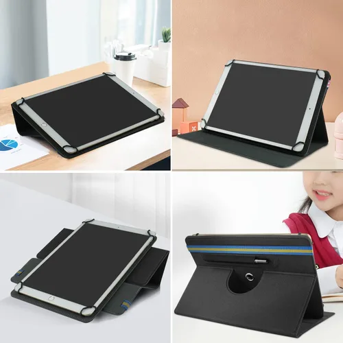 Vista 3 de Funda universal giratoria para tablet de 9 pulgadas de 10 pulgadas, funda protectora universal para Negro