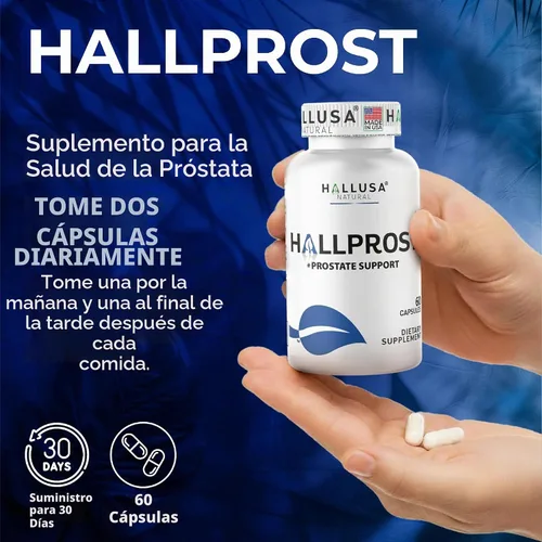 Vista 8 de Hallusa Natural Próstata Inflamada - Prostatitis - Pastillas para la próstata - HALLPROST 60 CAPSULAS