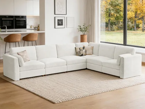 Vista 62 de CUGOAO Sofá biplaza extragrande de 83.5 pulgadas, sofás para sala de estar, sofá nube de felpilla de asiento profundo, sofá modular seccional, funda