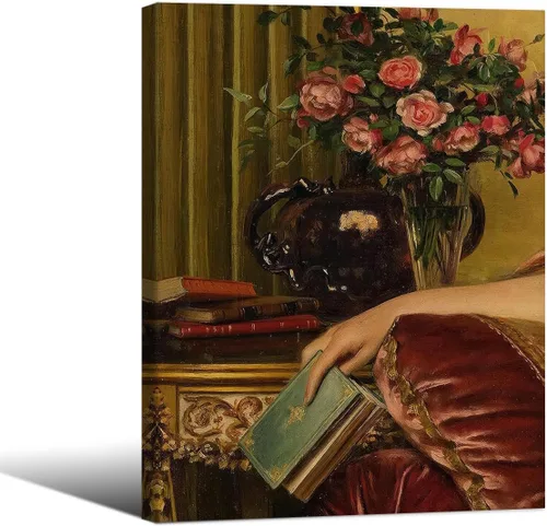 Vista 38 de Cartel de libro gótico de academia oscura vintage de mediados del siglo, arte de pared de lienzo victoriano de medio siglo, impresiones estéticas