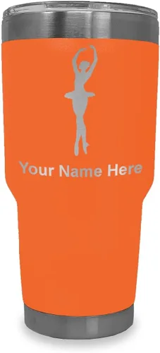 Vista 14 de LaserGram Vaso aislado al vacío de 20 onzas, bailarina de ballet, grabado personalizado incluido (negro)