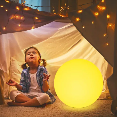 Vista 9 de Luz LED de bola brillante, 8 pulgadas RGB que cambia de color LED Orb luz nocturna lámpara de estado de ánimo para niños, 16 colores, 4 modos