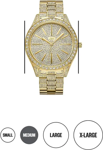 Vista 3 de JBW Reloj de pulsera de lujo para mujer Cristal de 0,12 quilates con brazalete de eslabones de acero inoxidable