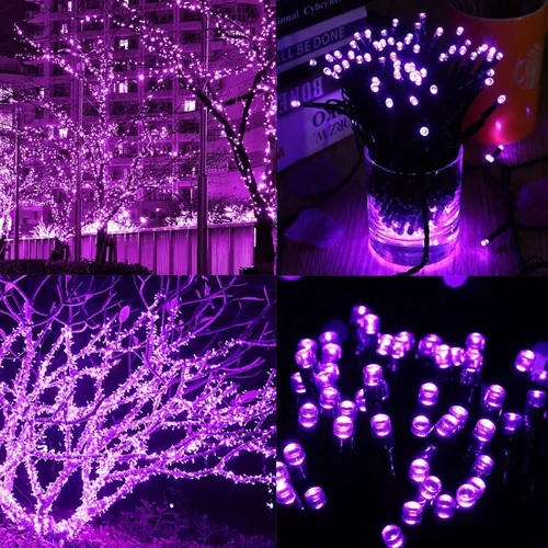 Vista 3 de 300 luces LED de Halloween, cadena de luces de Halloween de 98.5 pies con 8 modos de iluminación, mini luz impermeable y conectable, enchufe