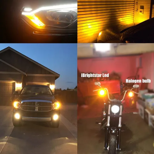 Vista 5 de iBrightstar Bombillas LED de 9-30 V extremadamente brillantes 1156 1141 1003 BA15S de repuesto para luces de señal de giro, amarillo ámbar