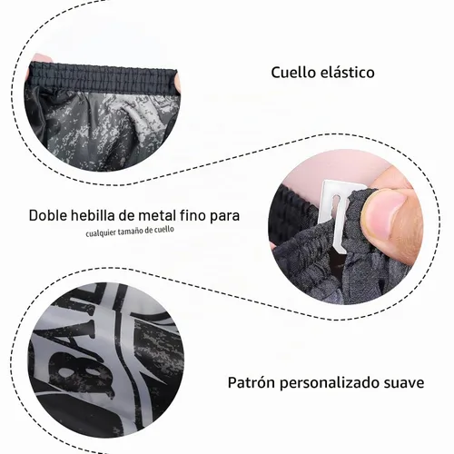 Vista 3 de Capa de peluquería profesional de 64 x 56 pulgadas para hombre, capa impermeable para cortar el cabello con cuello elástico y cierre ajustable, capa