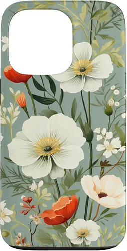 Vista 10 de Sage Green Flower Wildflower Pattern Floral Case for iPhone 17