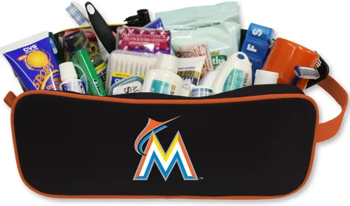 Vista 3 de Charm14 Estuche de viaje MLB con logotipo bordado de Little Earth Miami Marlins