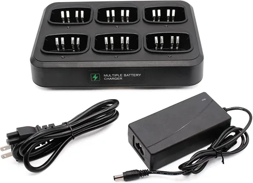 Vista 3 de Six-Way Charger Multi Unit Charger for Motorola Radio HT750 HT1250 PR860 EX500 MTX950 HT1250 PRO7150 JMNN4023 JMNN4024 WPLN4107 Walkie Talkie and
