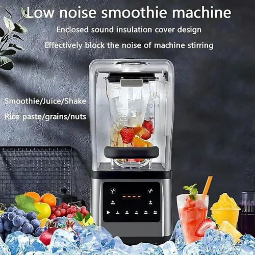 Vista 4 de Máquina comercial de granizado de hielo, mini máquina de jugo granizado de 2200 W con gran capacidad de 1.6 L y mango antideslizante, diseño sellado