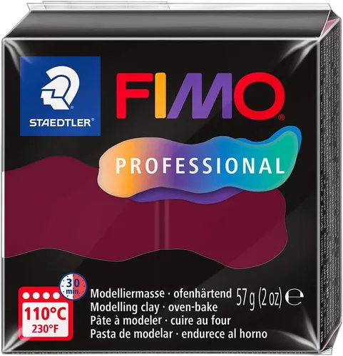 Vista 22 de STAEDTLER Arcilla de modelado de polímero FIMO Professional - Arcilla para hornear al horno - Negro, 2.01 oz - 1 bloque, 8040-9
