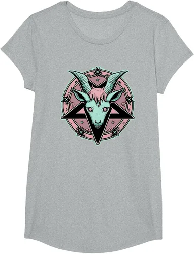 Vista 48 de Camiseta Kawaii Paste Creepy Goat Pentacle, Negro
