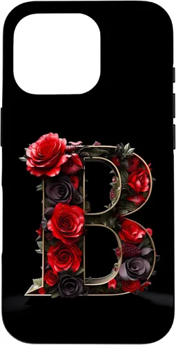 Vista 20 de B Monogram Letter Red Roses Floral Case for iPhone 17