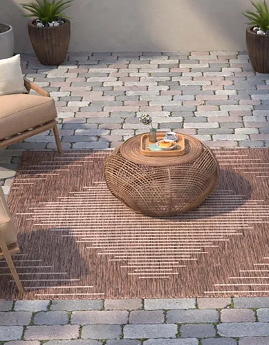 Vista 15 de Unique Loom Outdoor Modern Collection - Alfombra rectangular de 2 x 3 pies 1 pulgada, color azul y marfil