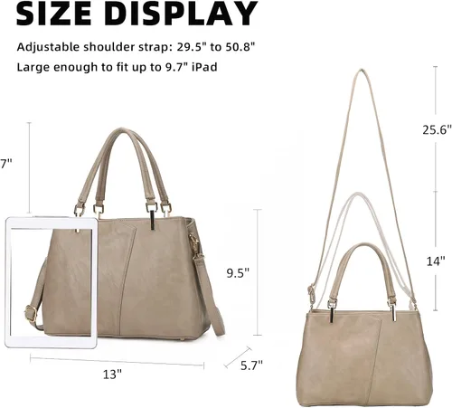Vista 2 de KouLi Buir Bolsos hobo para mujer, bolsos grandes de piel sintética y bolsos de hombro, bolsos cruzados para mujer, bolso de mano con asa superior