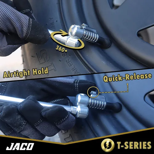 Vista 7 de JACO Lightning T-Series Portabrocas de aire para neumáticos - 1/4" F-NPT (Flujo abierto)