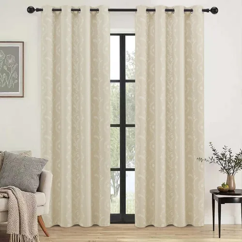 Vista 8 de LIMON HOME Cortinas Opacas Beige de 84 pulgadas de Largo para Sala de Estar y Dormitorio, Tratamiento de Ventana Insonorizado Cortinas Blackout