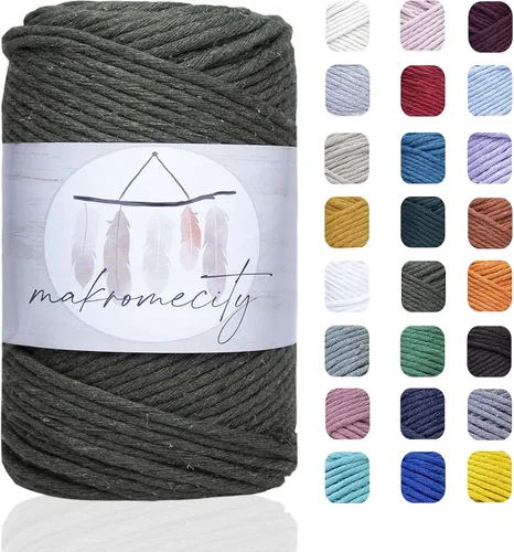 Vista 90 de Makromecity, Cordón de macramé de un solo hilo de 3 mm x 100 yardas (300 pies) de 3 mm de cordón de algodón azul bebé para arte y manualidades